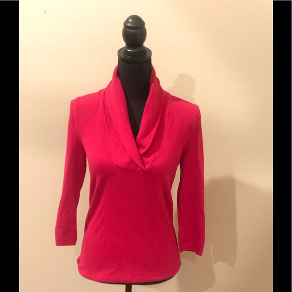 Talbots Tops - Talbots pink knitted blouse with cowl neck line.